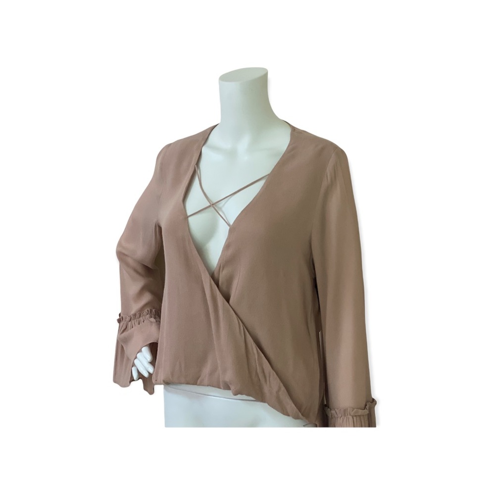 Storybook Ending Criss Cross Front Bell Sleeve Blouse - Picture 5 of 5